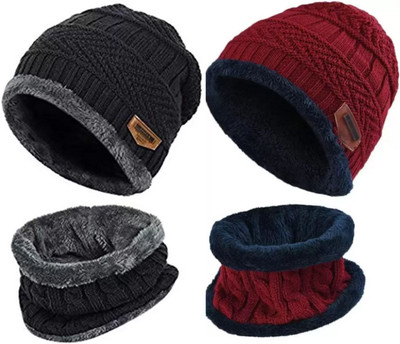 BetterToBest Woven Beanie Cap(Pack of 2)