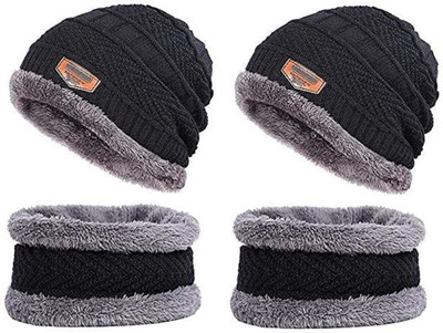 ZACHARIAS Solid Beanie Cap(Pack of 2)