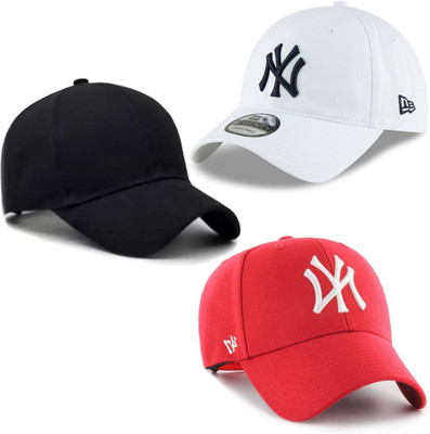 cap world Solid, Self Design, Embroidered Sports/Regular Cap Cap(Pack of 3)