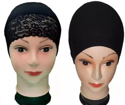 adnara Self Design, Solid Skull Cap Cap(Pack of 2)