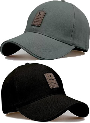 cap world Solid, Self Design Sports/Regular Cap Cap(Pack of 2)