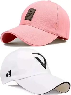 cap world Checkered, Self Design, Solid Sports/Regular Cap Cap(Pack of 2)