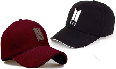 b for u Solid, Embroidered Sports/Regular Cap Cap(Pack of 2)
