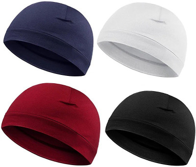 Alipzone Solid Skull Cap Cap(Pack of 4)