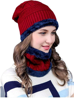 GuSo Shopee Self Design Beanie Cap(Pack of 2)