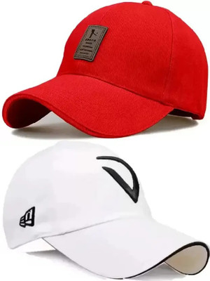 cap world Checkered, Self Design, Solid Sports/Regular Cap Cap(Pack of 2)