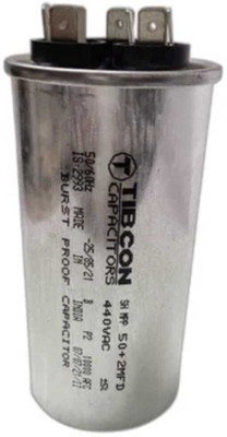 M&M HARIS Tibcon Capacitor 50+2 MFD 440V for ( 1.5 Ton ) Air Conditioner Power Capacitor(Pack of 1)