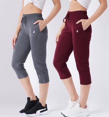 Modeve Women Grey, Maroon Capri