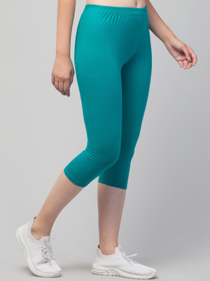 CKARFE Cakrfe Women Cotton Lycra Capri Women Green Capri
