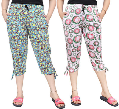 TVESA combo pack 2 Printed Nightwear Capris with side pockets Women Multicolor Capri