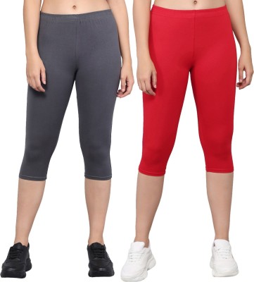 NGT Women Grey, Red Capri