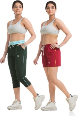 STYLE AK Women Green, Maroon Capri