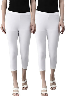 ZAYANQA 3/4th Capri leggings Women White Capri