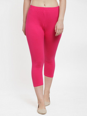 CKARFE Cakrfe Women Cotton Lycra Capri Women Pink Capri