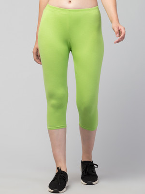 UllasPemium Cotton Lyvra Capri Women Green Capri