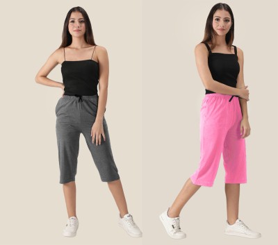 RoyalTex Women Black, Pink Capri