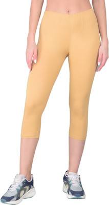 Comfort Lady Regular fit capri for women and girls Women Beige Capri