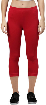 ZAYANQA 3/4th Capri leggings Women Red Capri