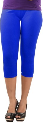 Dollar Missy Four-Way Stretchable Mid Calf Length Women Blue Capri