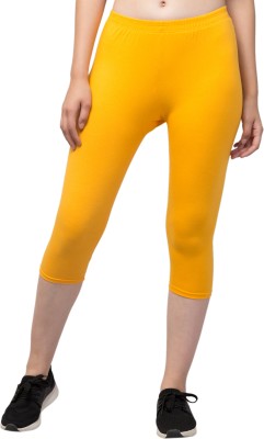 AmkrFashion Cotton Lyvra Capri Women Yellow Capri