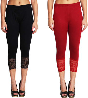 kronmenien Women Black, Dark Blue Capri