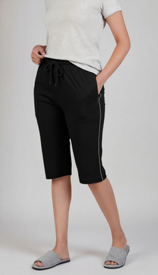 FEEL TRACK Women Black Capri