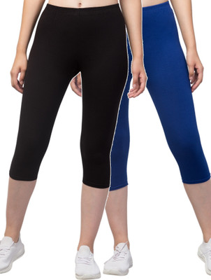 CKARFE SBT-002 Women Light Blue, Black Capri