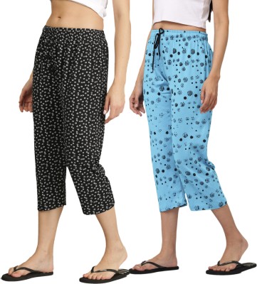 Ddaspration Women Black, Blue Capri