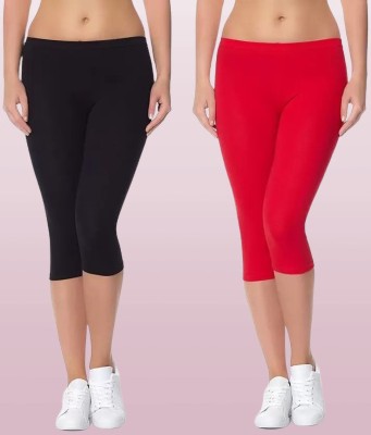 Brightstar Comfortable Women Black, Red Capri