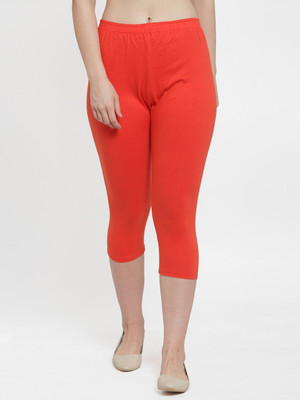 CKARFE Women Cotton Capri Women Orange Capri