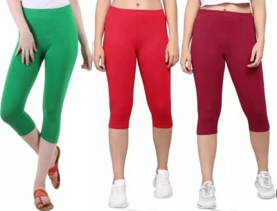 Gravin Greek Women Green, Red, Maroon Capri