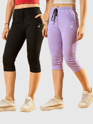 Modeve Women Purple, Black Capri