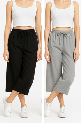 BRAND FLEX Women Black, Grey Capri