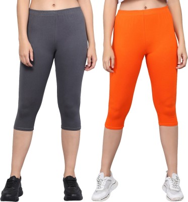 NGT Women Grey, Orange Capri