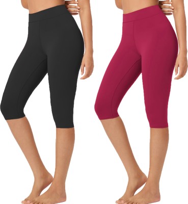 BRAND FLEX Women Black, Maroon Capri