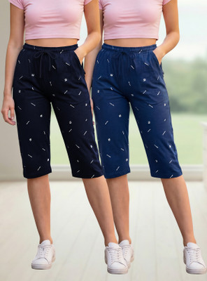 FEEL TRACK Women Dark Blue, Blue Capri