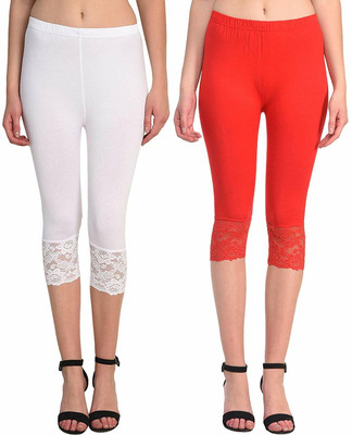 GulGuli GulGuli Lace2Combo Women Reversible White, Red Capri