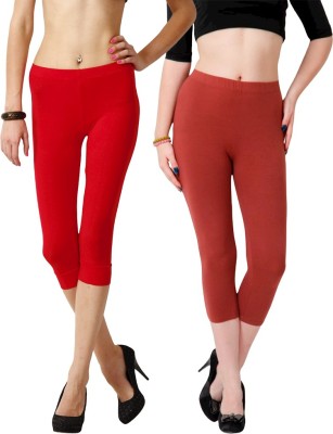 femmora 6037-27d,6037 Women Maroon, Red Capri