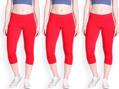 Lyra Capri Women Red Capri