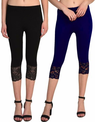 GulGuli GulGuli Lace2Combo Women Black, Dark Blue Capri