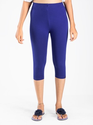 INDIAN FLOWER WOMENS CAPRI Women Blue Capri