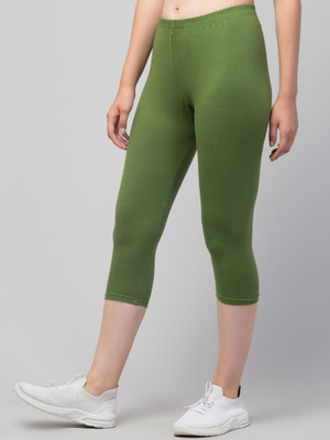 CKARFE Women Dark Green Capri