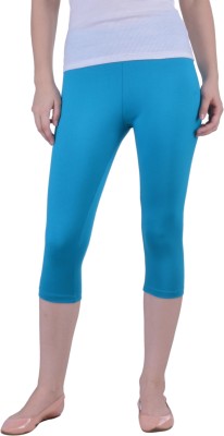 Dollar Missy Four-Way Stretchable Mid Calf Length Women Blue Capri