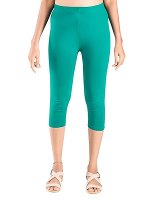 ZAYANQA 3/4th Capri leggings Women Dark Green Capri