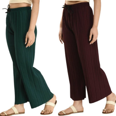Mishra Women Dark Green, Maroon Capri
