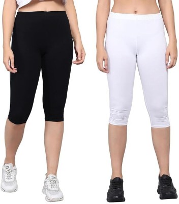 Andrey Women Black, White Capri