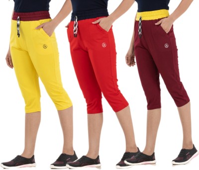 STYLE AK Women Gold, Red, Maroon Capri