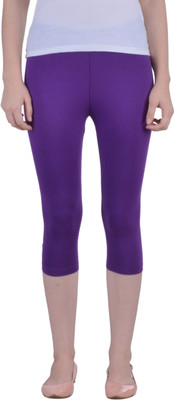Dollar Missy Four-Way Stretchable Mid Calf Length Women Purple Capri