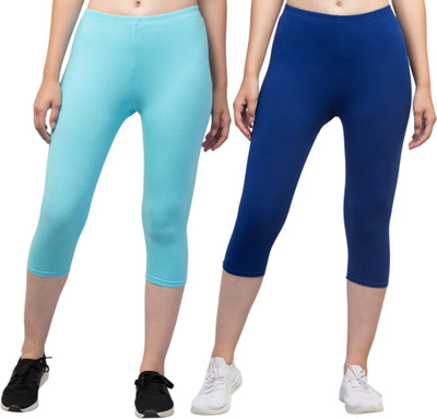 DRAXSTAR Women And Girls Cotton Capri Women Light Blue, Blue Capri