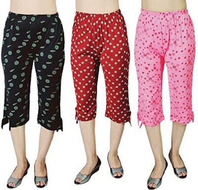 Hivata Women Reversible Multicolor Capri